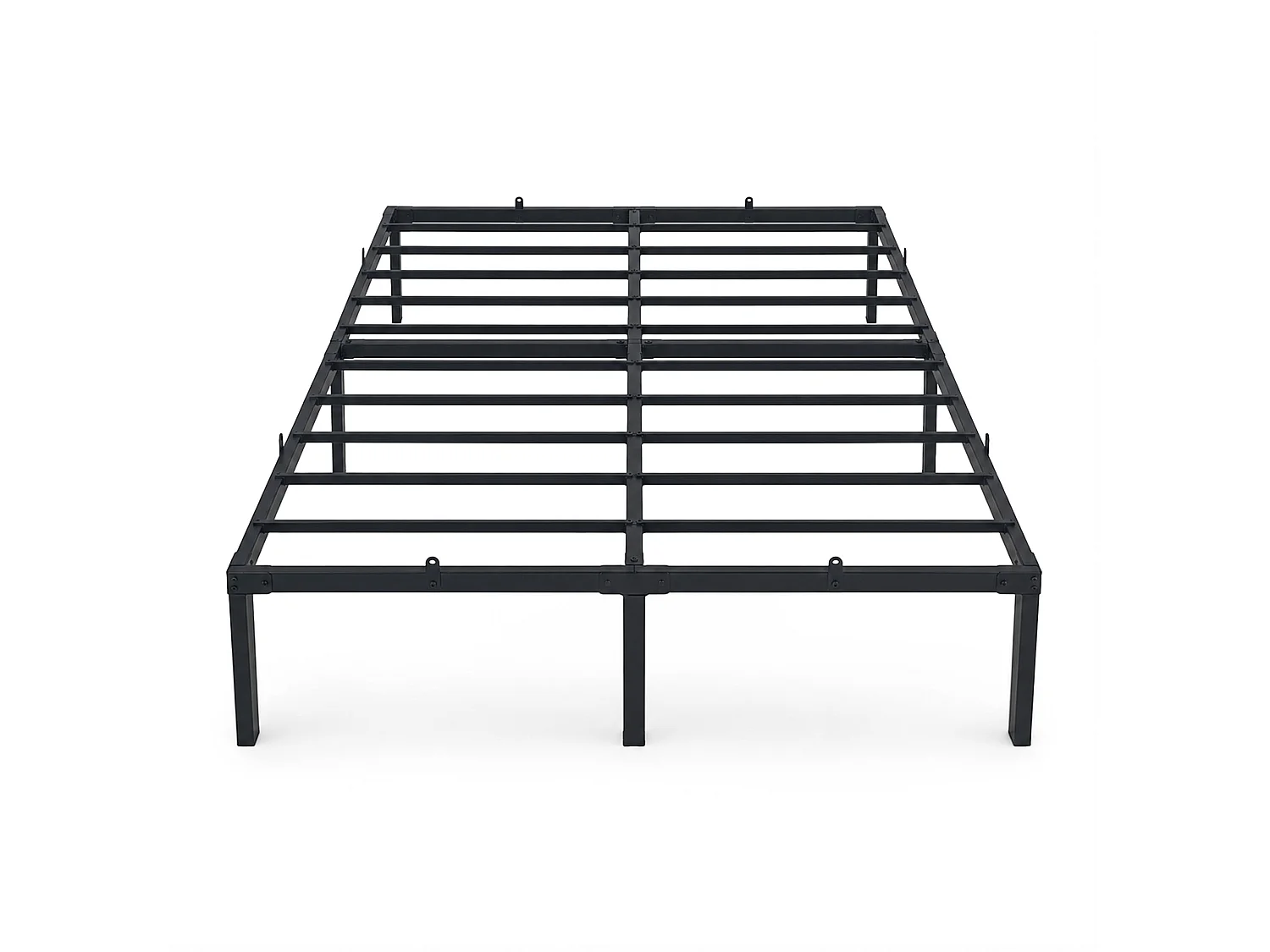 Klapbaar metalen bedframe 140x190 cm Zwart Logeerbed Lattenbodem 9 poten 20 latten