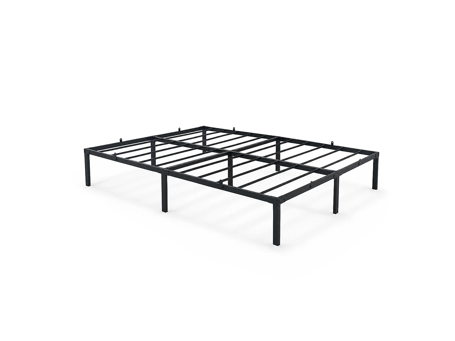 Klapbaar metalen bedframe 140x200 cm Zwart Logeerbed Lattenbodem 9 poten 20 latten