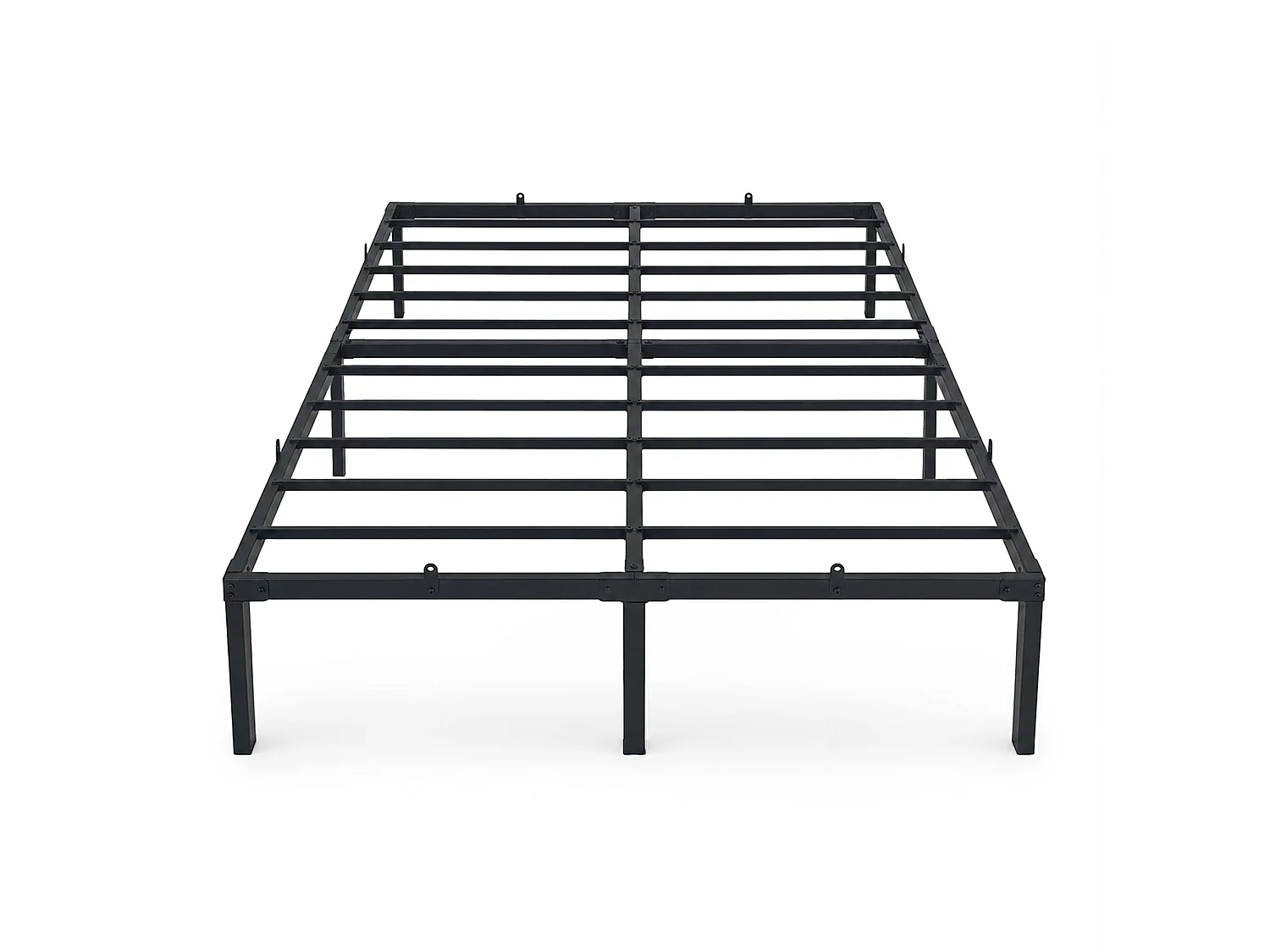 Klapbaar metalen bedframe 140x200 cm Zwart Logeerbed Lattenbodem 9 poten 20 latten
