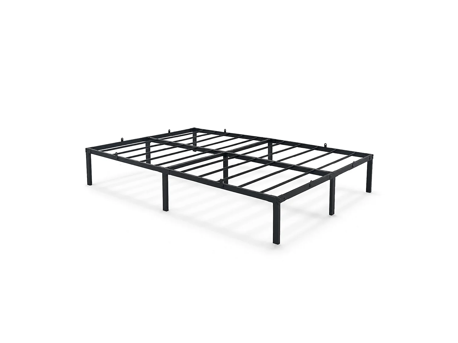 Klapbaar metalen bedframe 120x200 cm Zwart Logeerbed Lattenbodem 9 poten 20 latten