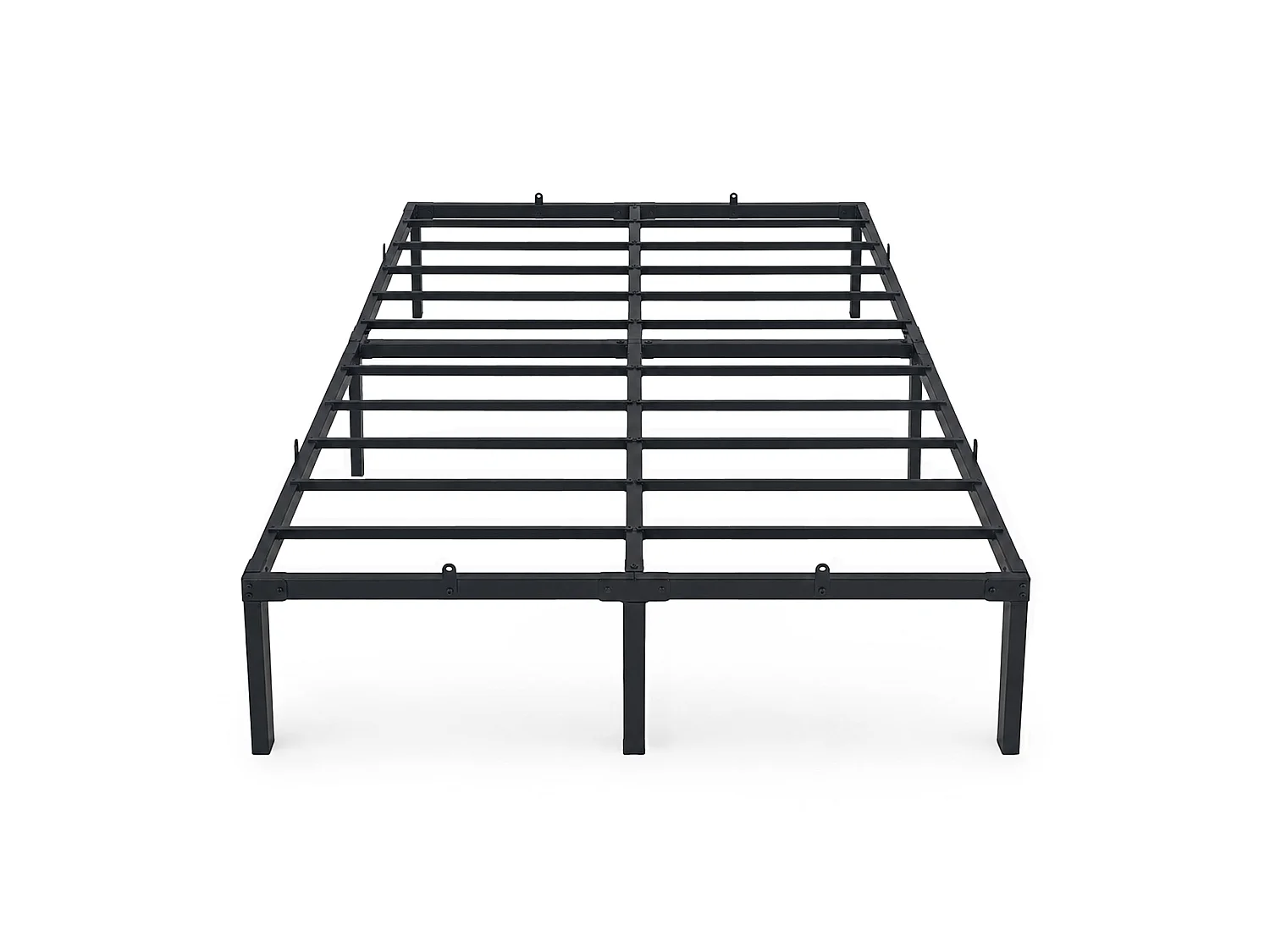 Klapbaar metalen bedframe 120x200 cm Zwart Logeerbed Lattenbodem 9 poten 20 latten