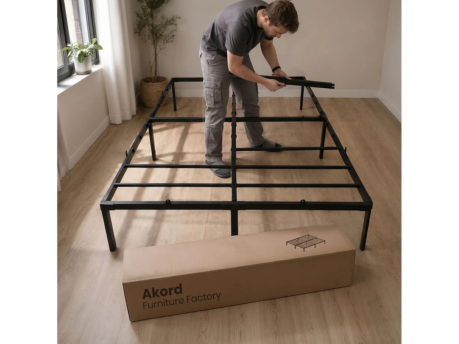 Klapbaar metalen bedframe 120x200 cm Zwart Logeerbed Lattenbodem 9 poten 20 latten