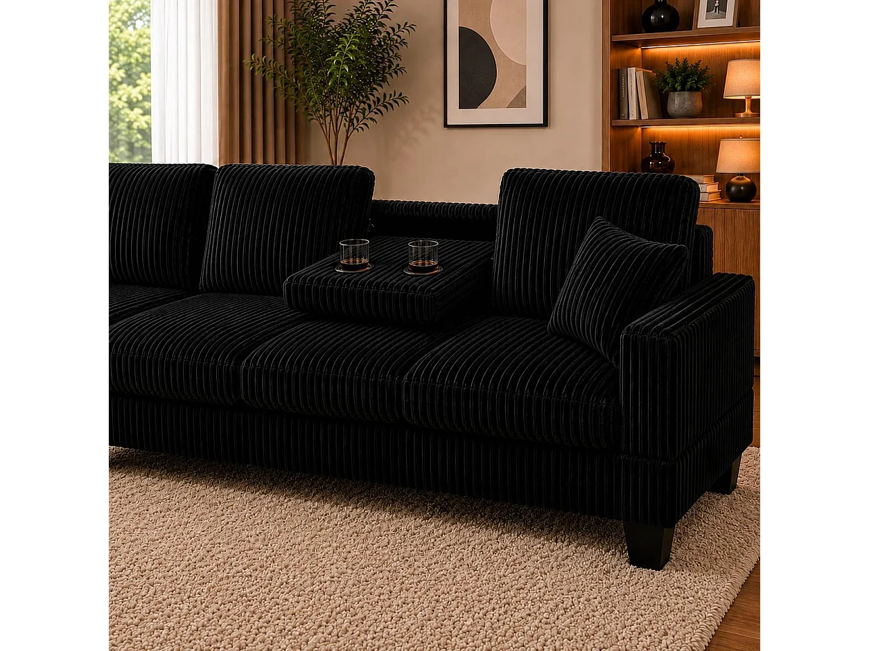 Vienna LHF Corner Sofa with Ottoman & Drop Down Table