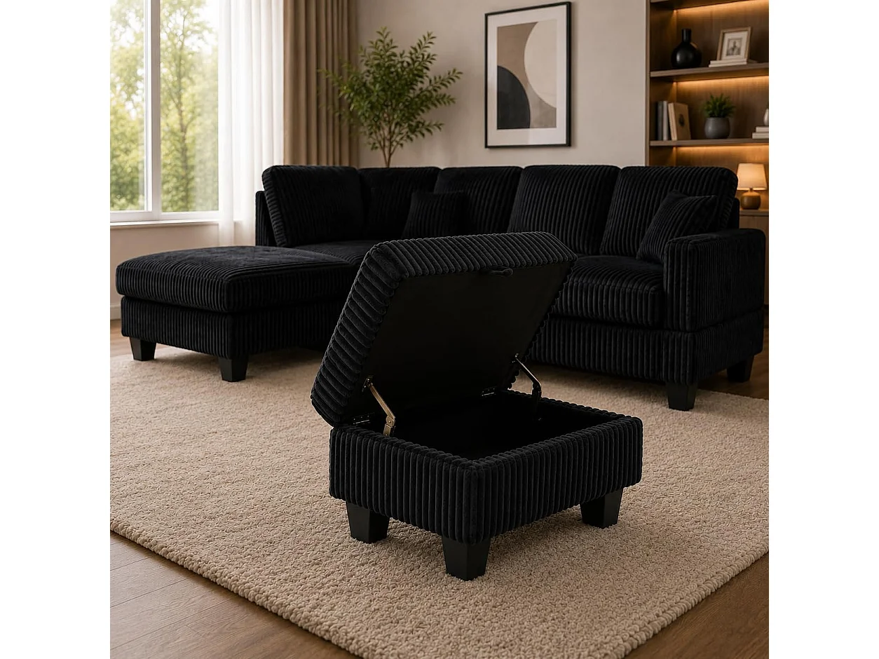Vienna LHF Corner Sofa with Ottoman & Drop Down Table