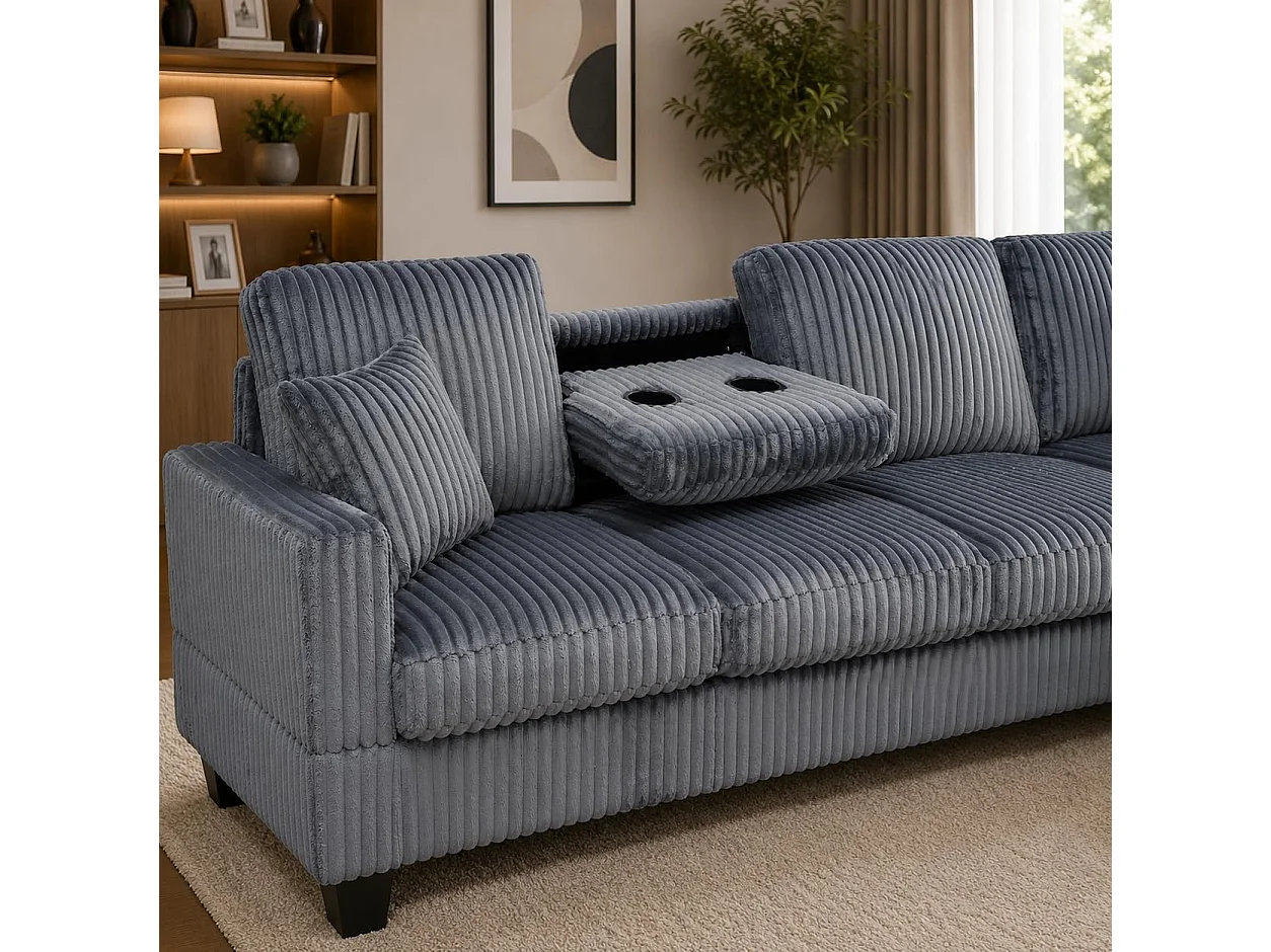 Vienna RHF Corner Sofa with Ottoman & Drop Down Table