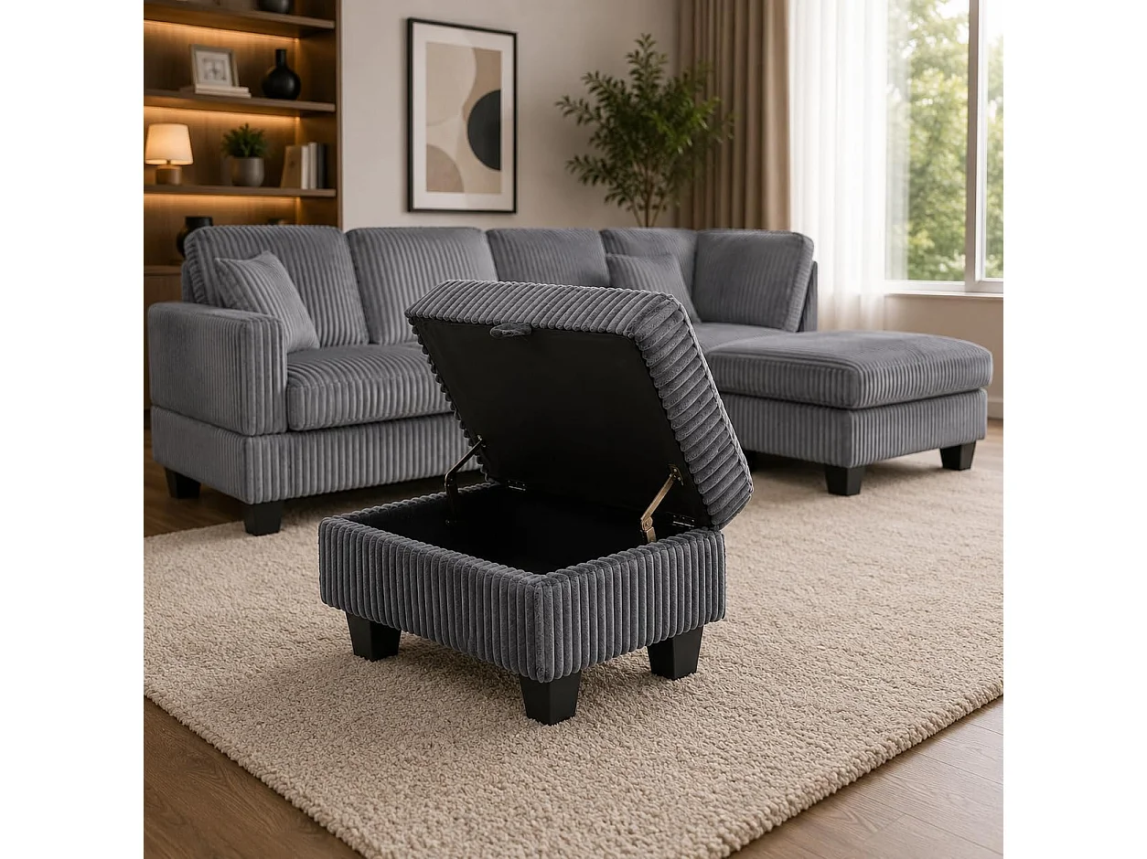 Vienna RHF Corner Sofa with Ottoman & Drop Down Table