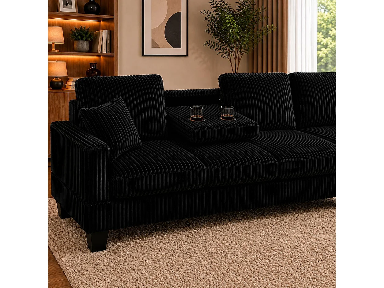 Vienna RHF Corner Sofa with Ottoman & Drop Down Table