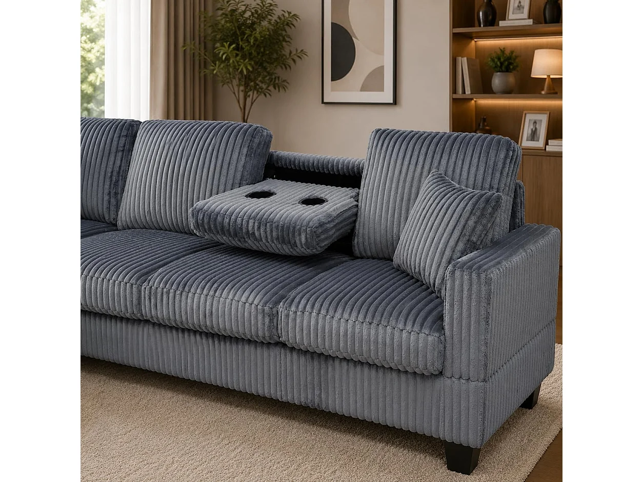 Vienna LHF Corner Sofa with Ottoman & Drop Down Table