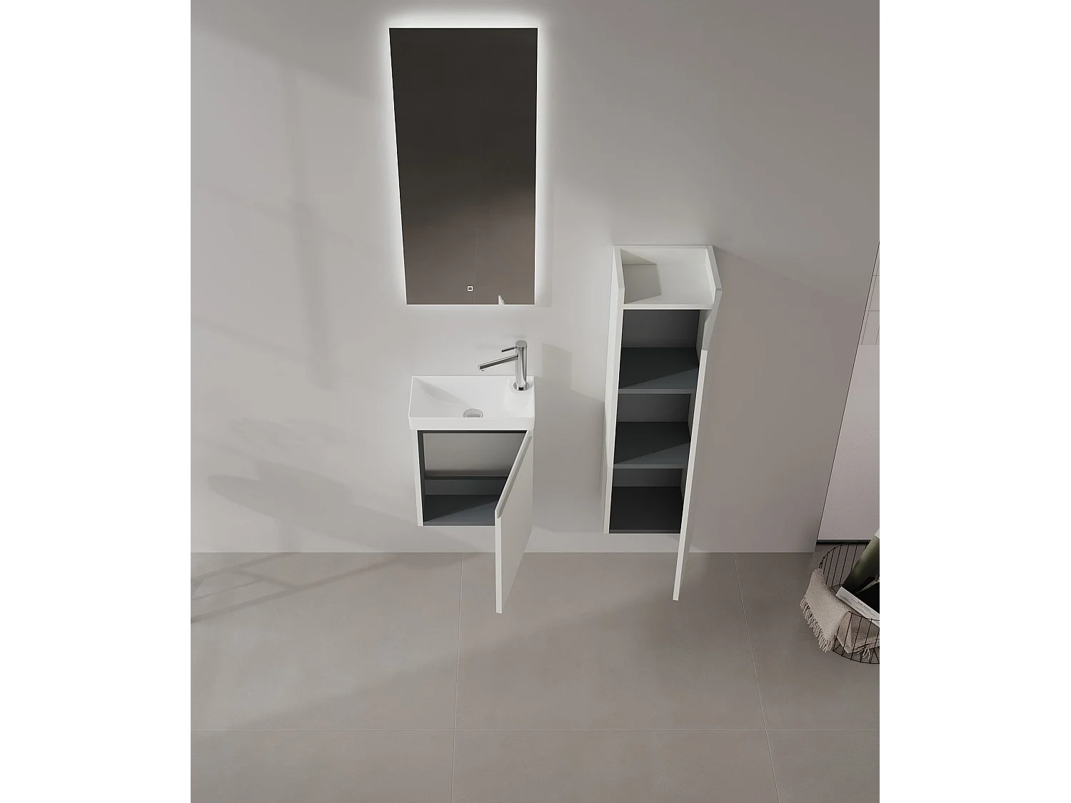 Meuble Vasque "Ferla 40" - 40 x 22 x 50 cm - Matte Cashmere