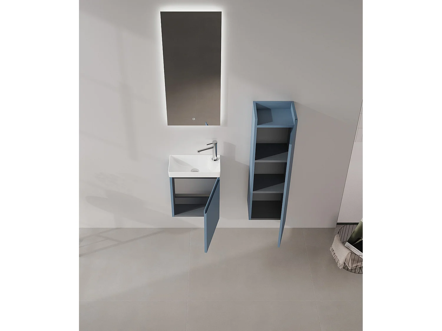 Meuble Vasque "Ferla 40" - 40 x 22 x 50 cm - Petrol Blue