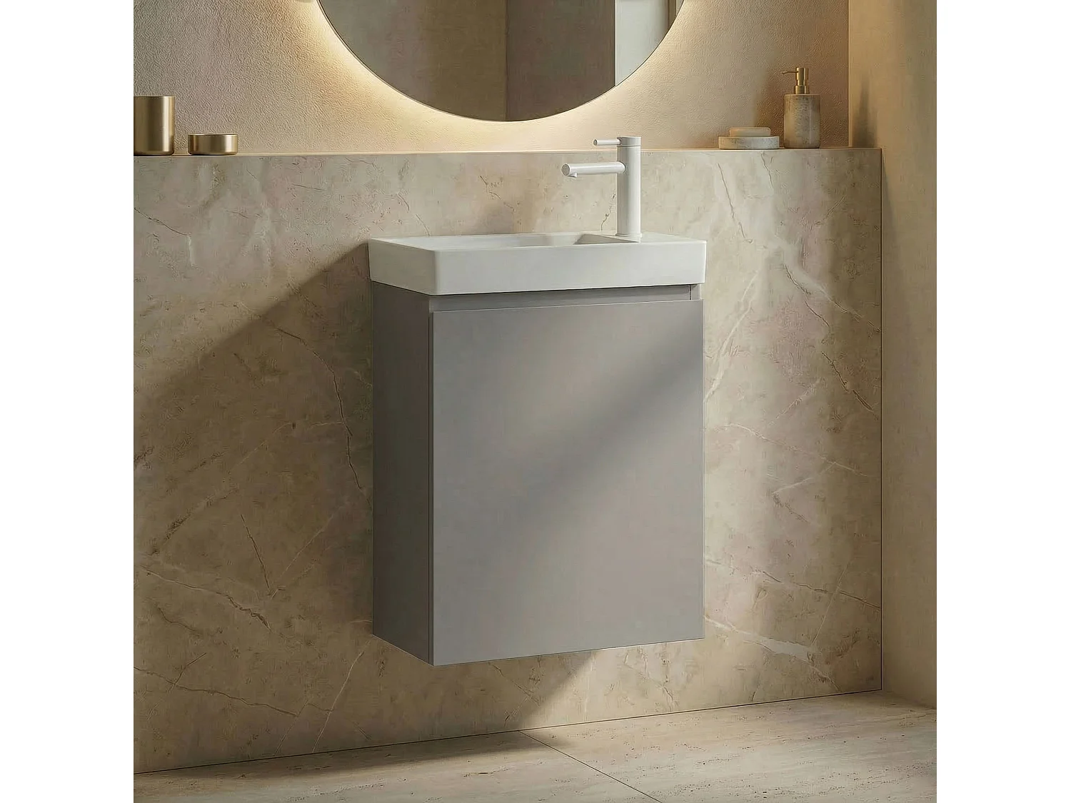 Meuble Vasque "Ferla 40" - 40 x 22 x 50 cm - Matte Mink