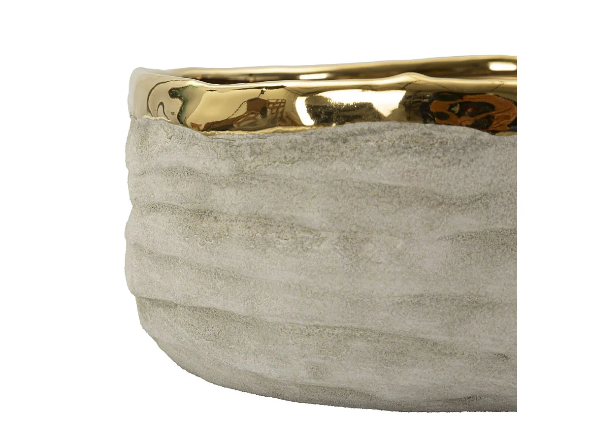 Lot de 2 Cache-Pots Bas "Lima" 22cm Gris
