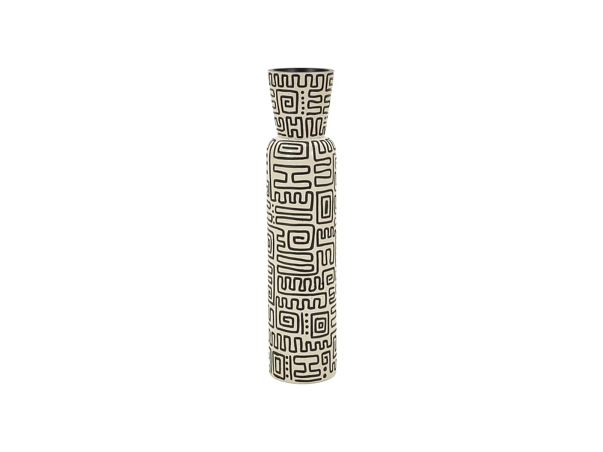 Vase Design "Nairobi" 65cm Blanc & Noir
