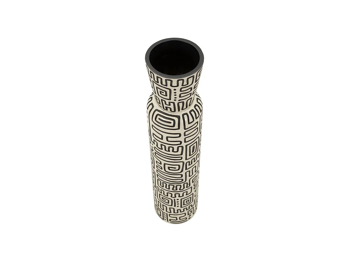 Vase Design "Nairobi" 65cm Blanc & Noir