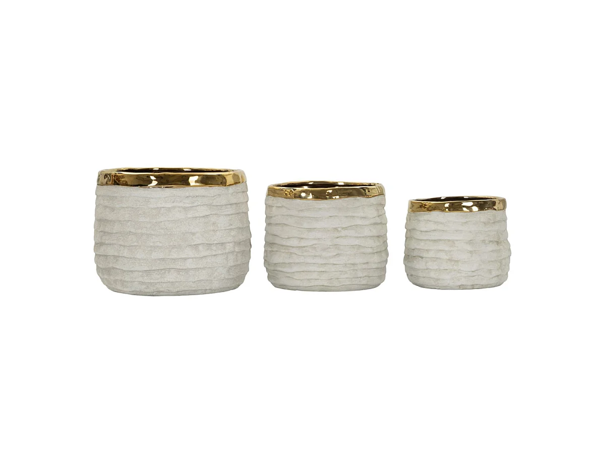 Lot de 3 Cache-Pots "Lima Alti" 23cm Gris