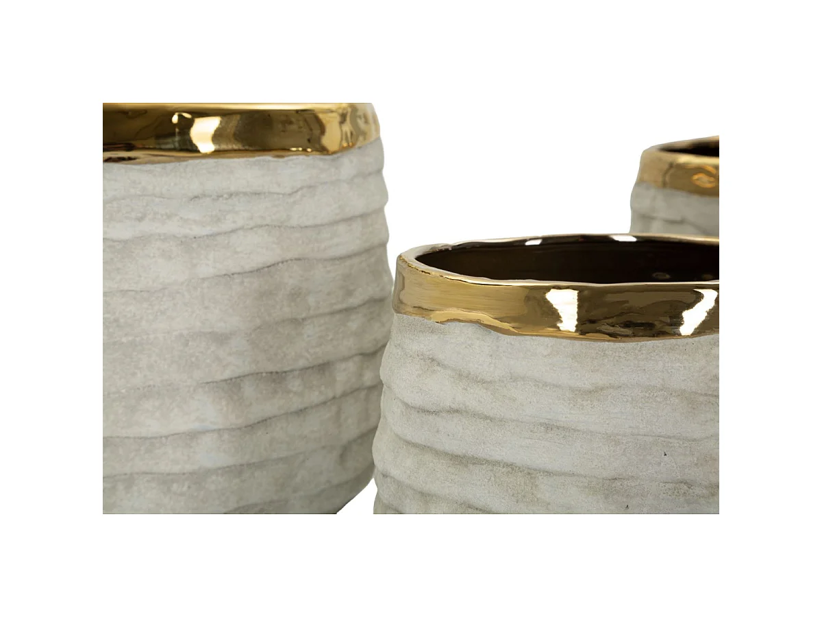 Lot de 3 Cache-Pots "Lima Alti" 23cm Gris
