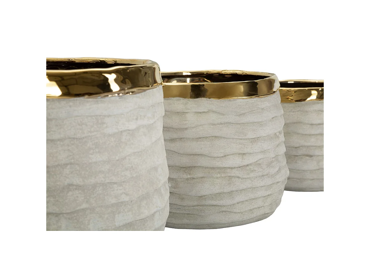 Lot de 3 Cache-Pots "Lima Alti" 23cm Gris