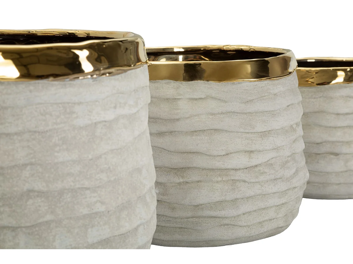 Lot de 3 Cache-Pots "Lima Alti" 23cm Gris