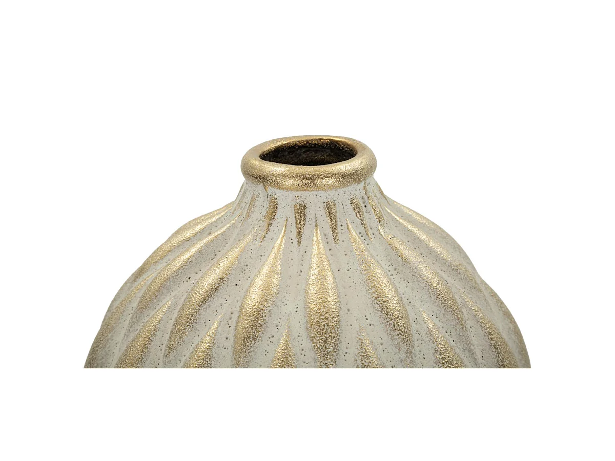 Vase Déco en Céramique "Pepitas" 44cm Gris & Or