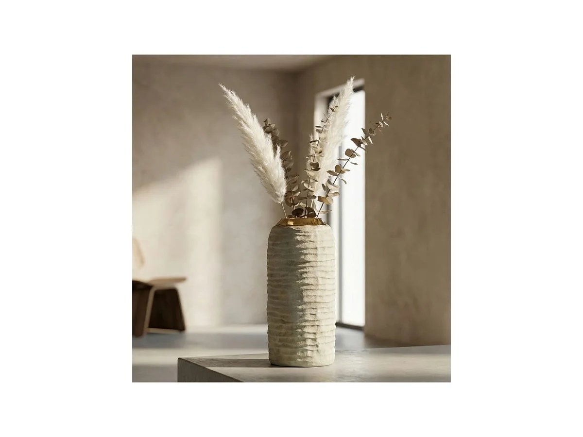 Vase Design en Céramique "Lima" 30cm Gris