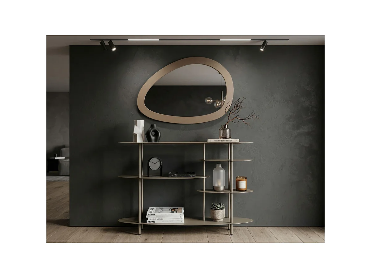Miroir Mural Design "Saturno" 71cm Taupe