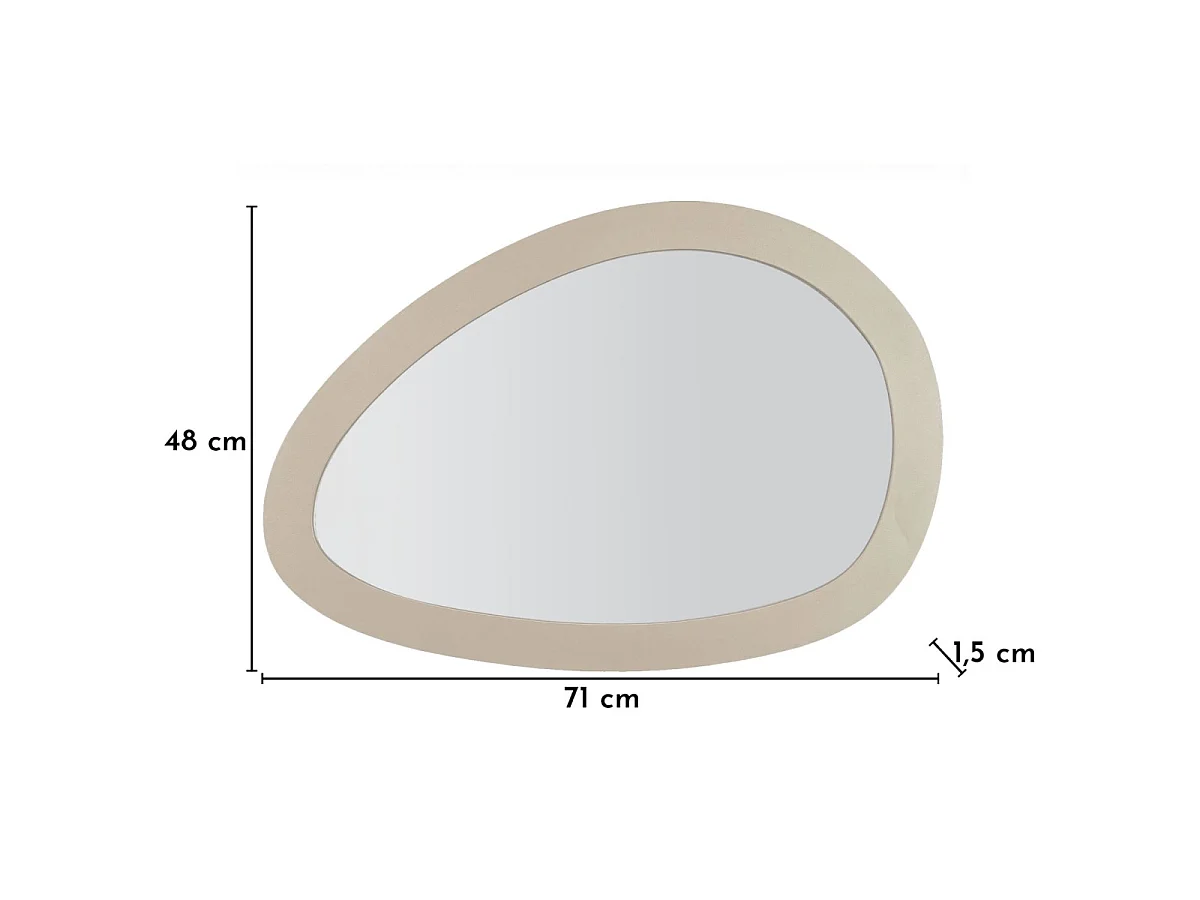 Miroir Mural Design "Saturno" 71cm Taupe