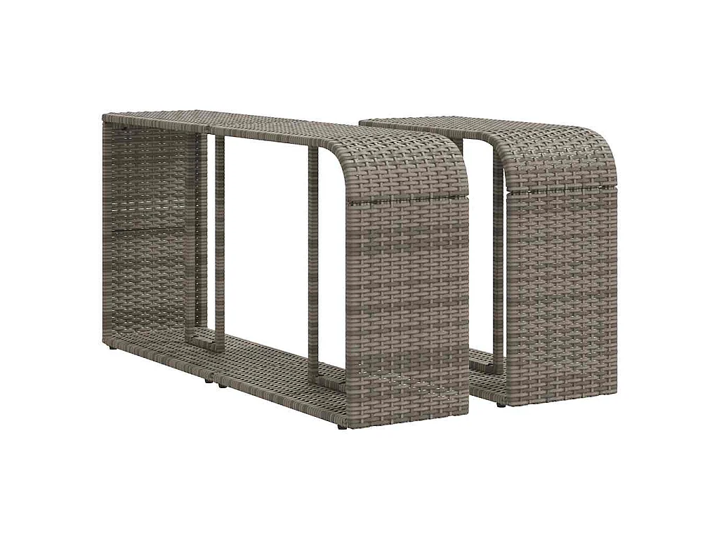 Set de sofás de jardín 11 piezas y cojines ratán sintético gris