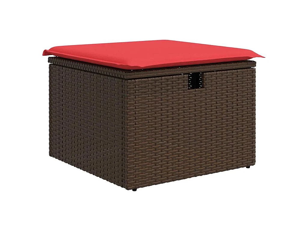 Set sofás de jardín 6 piezas y cojines ratán sintético marrón
