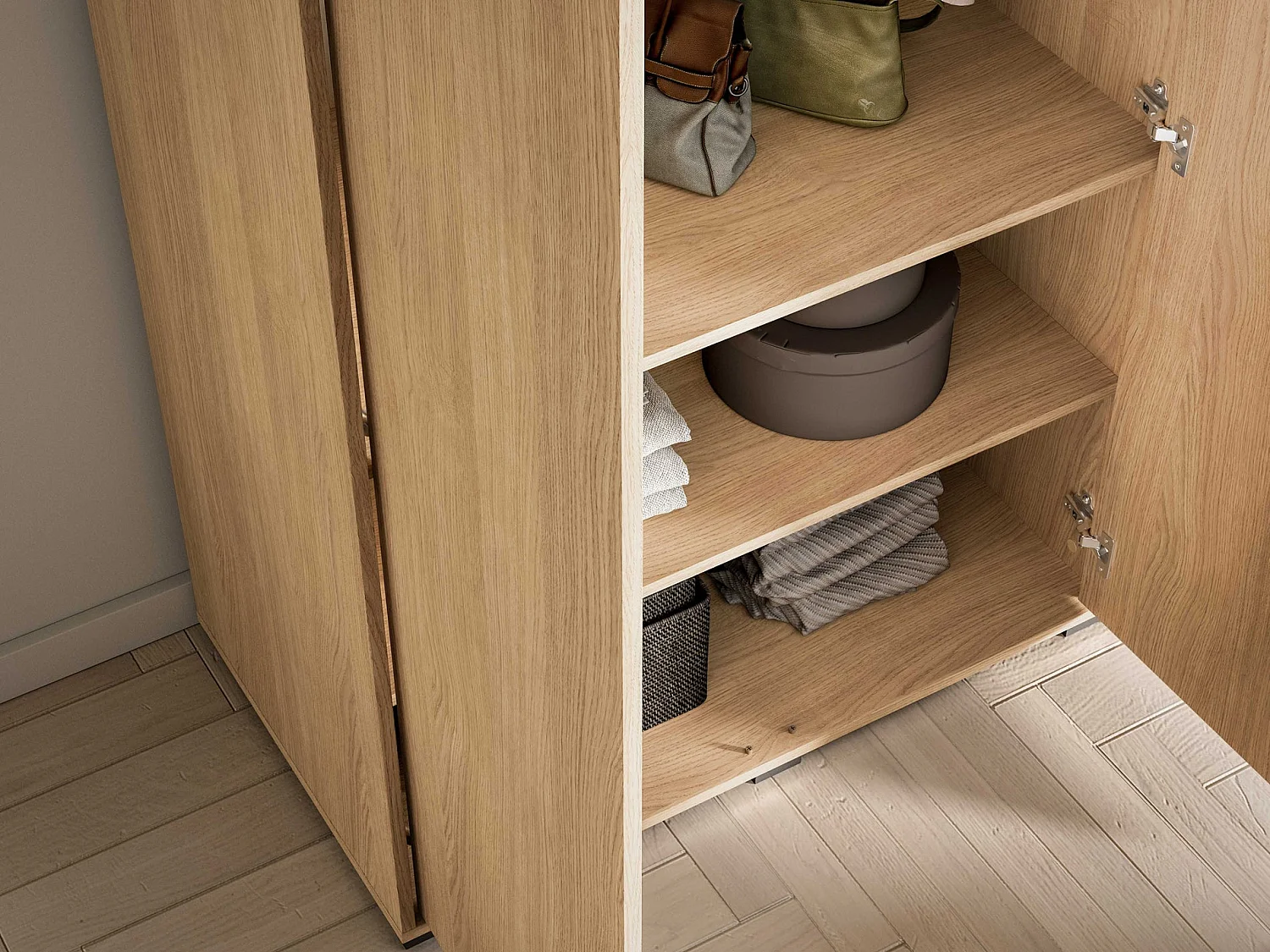 Kledingkast met 2 deuren – Mavelie eikenlook – 92 cm – HEGGERS