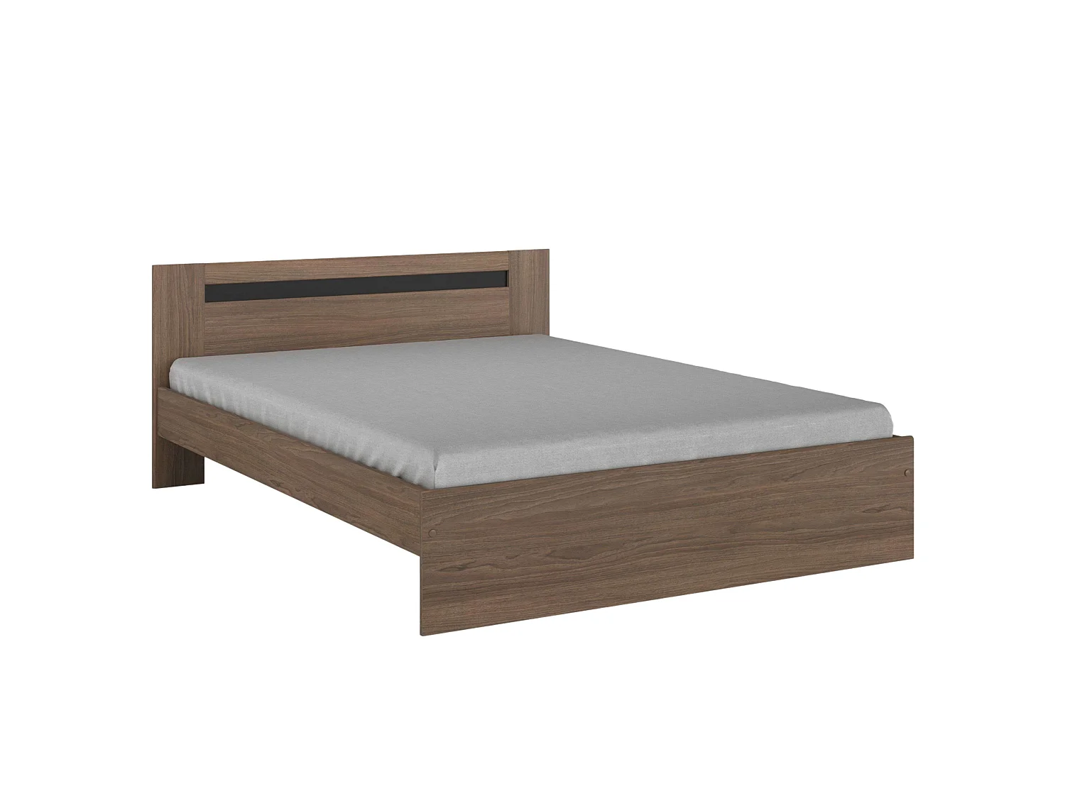 Cama Oshira 135x190 cm, Carvalho Tostado e Pontilhado Preto