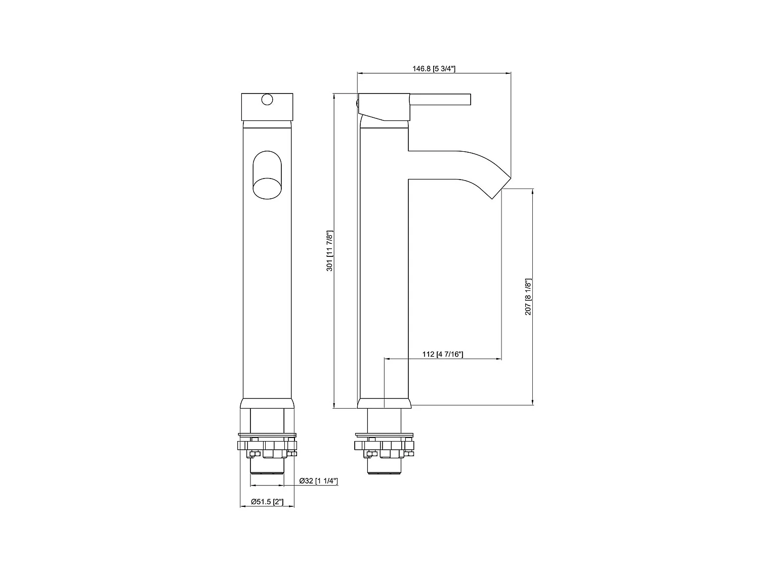 Grifo lavabo alto Lofe Cromado monomando 14,7x30,1 cm