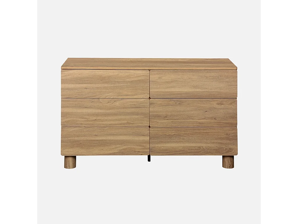 Commode décor bois 6 tiroirs bois de noisetier - Ayana