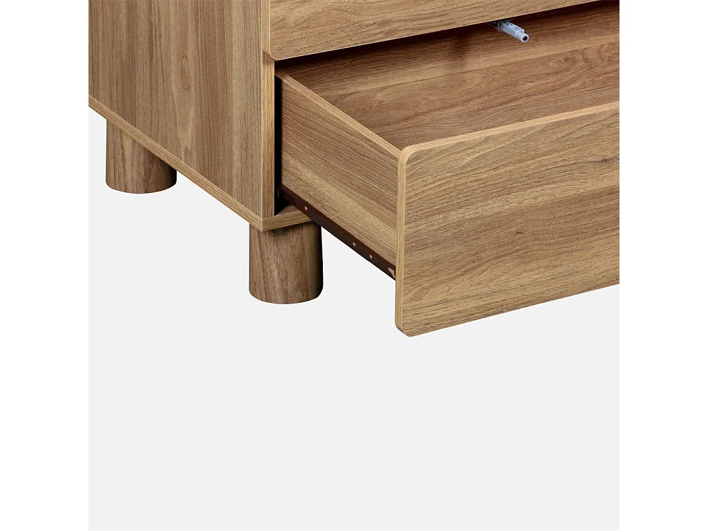 Commode décor bois 6 tiroirs bois de noisetier - Ayana