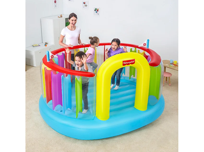Fisher-Price Bestway Bouncetopia Castello Trampolino Gonfiabile per Bambini con Pompa Elettrica