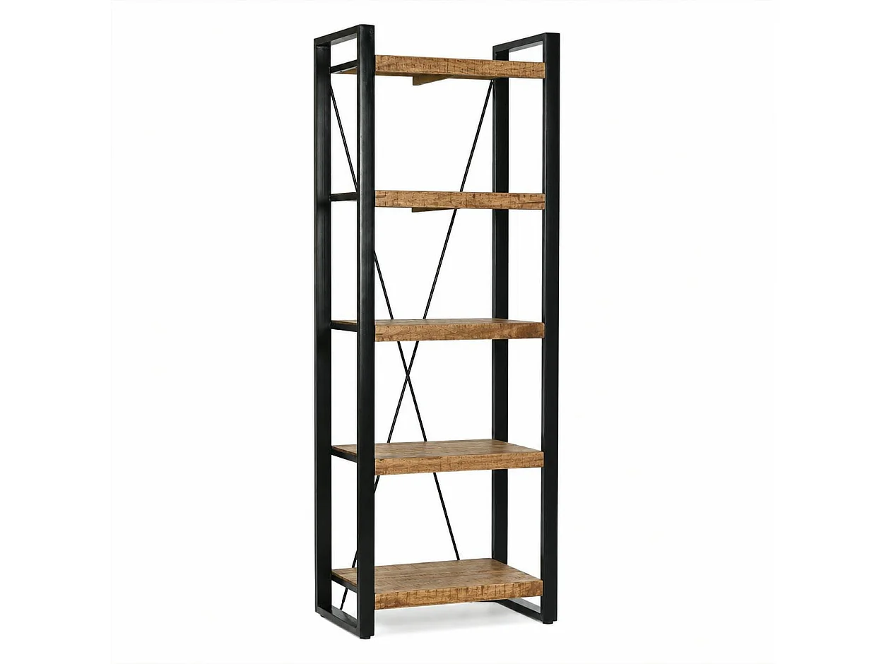 Colonne de salon bois métal 5 plateaux KARGO