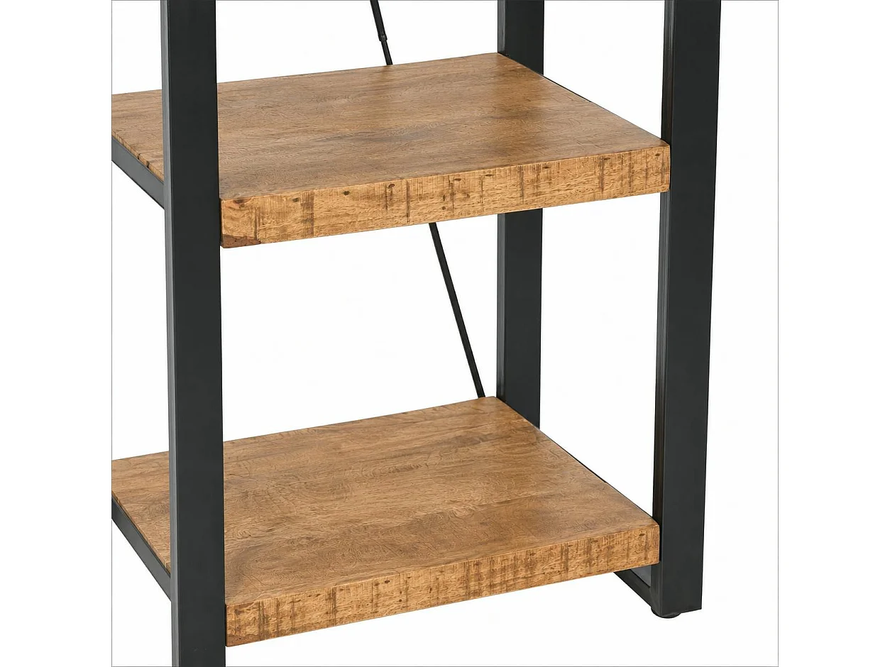 Colonne de salon bois métal 5 plateaux KARGO