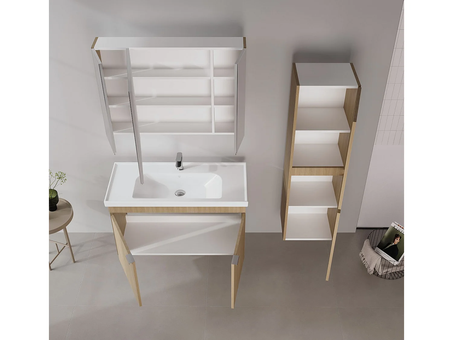 Wastafelmeubel "Desna 100" - 100 x 45 x 58 cm - Sonomo Oak