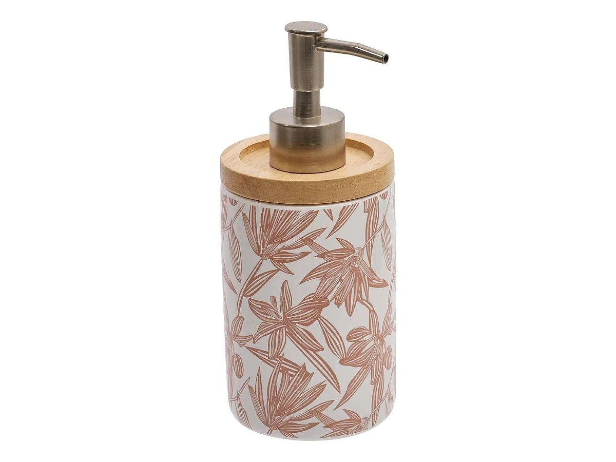 Distributeur de Savon Imprimé "Bloom" 398ml Rose