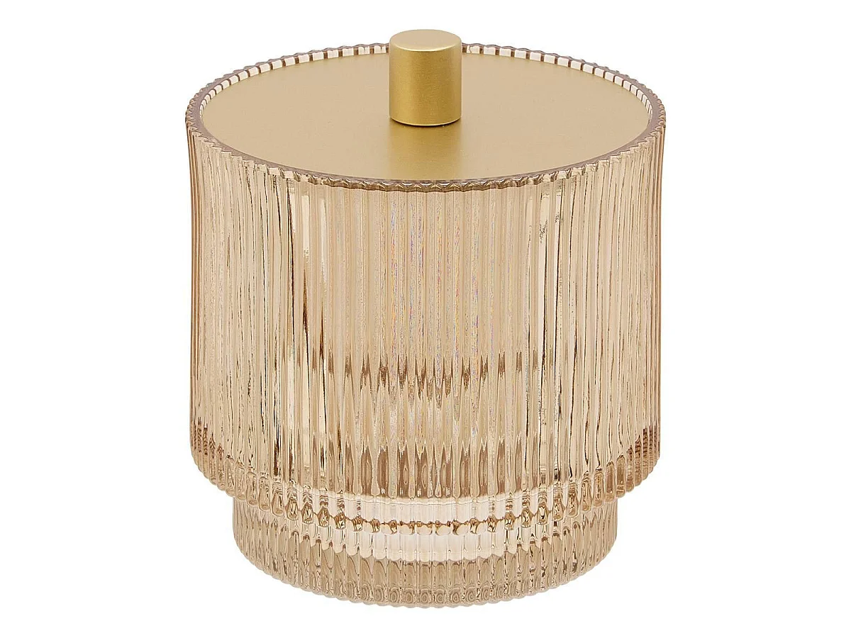 Pot à Cotons en Verre "Solis" 11cm Ambre