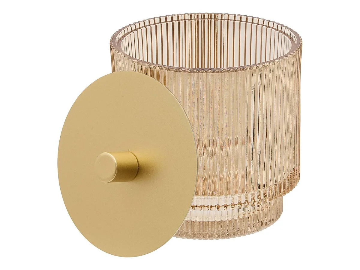 Pot à Cotons en Verre "Solis" 11cm Ambre