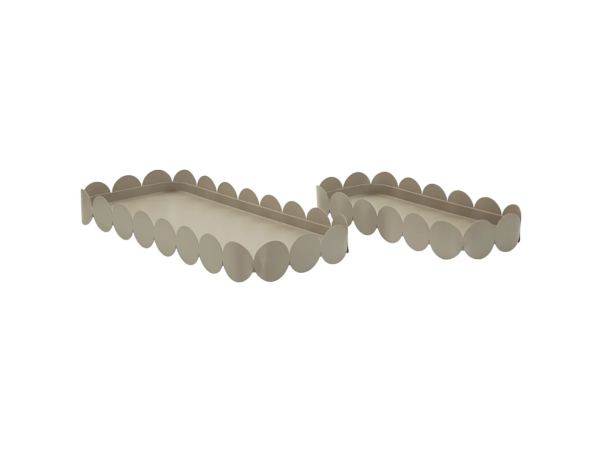 Lot de 2 Vide-Poches en Métal "Saturn" 40cm Taupe