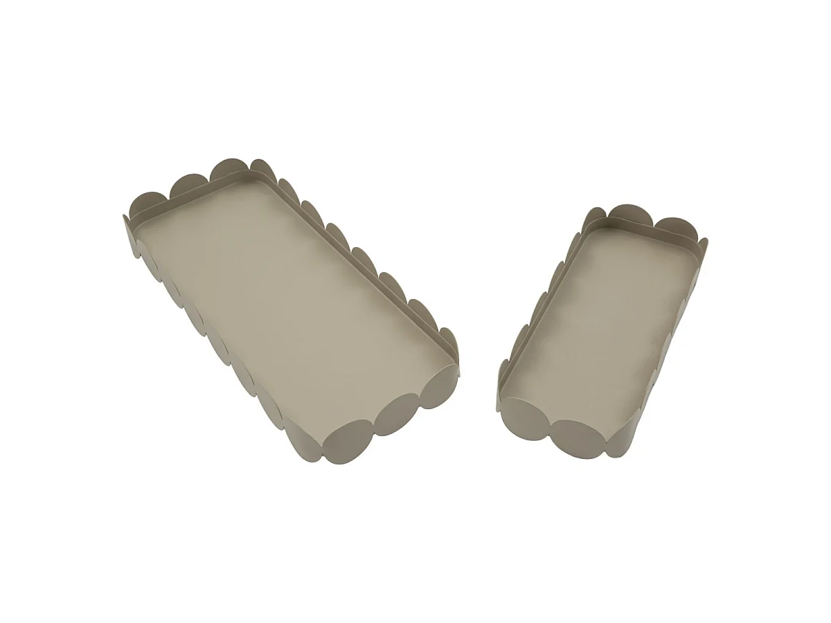 Lot de 2 Vide-Poches en Métal "Saturn" 40cm Taupe