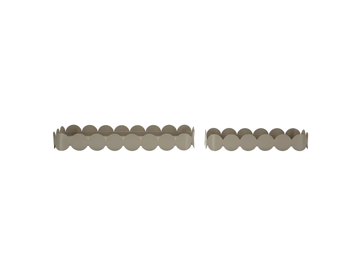Lot de 2 Vide-Poches en Métal "Saturn" 40cm Taupe