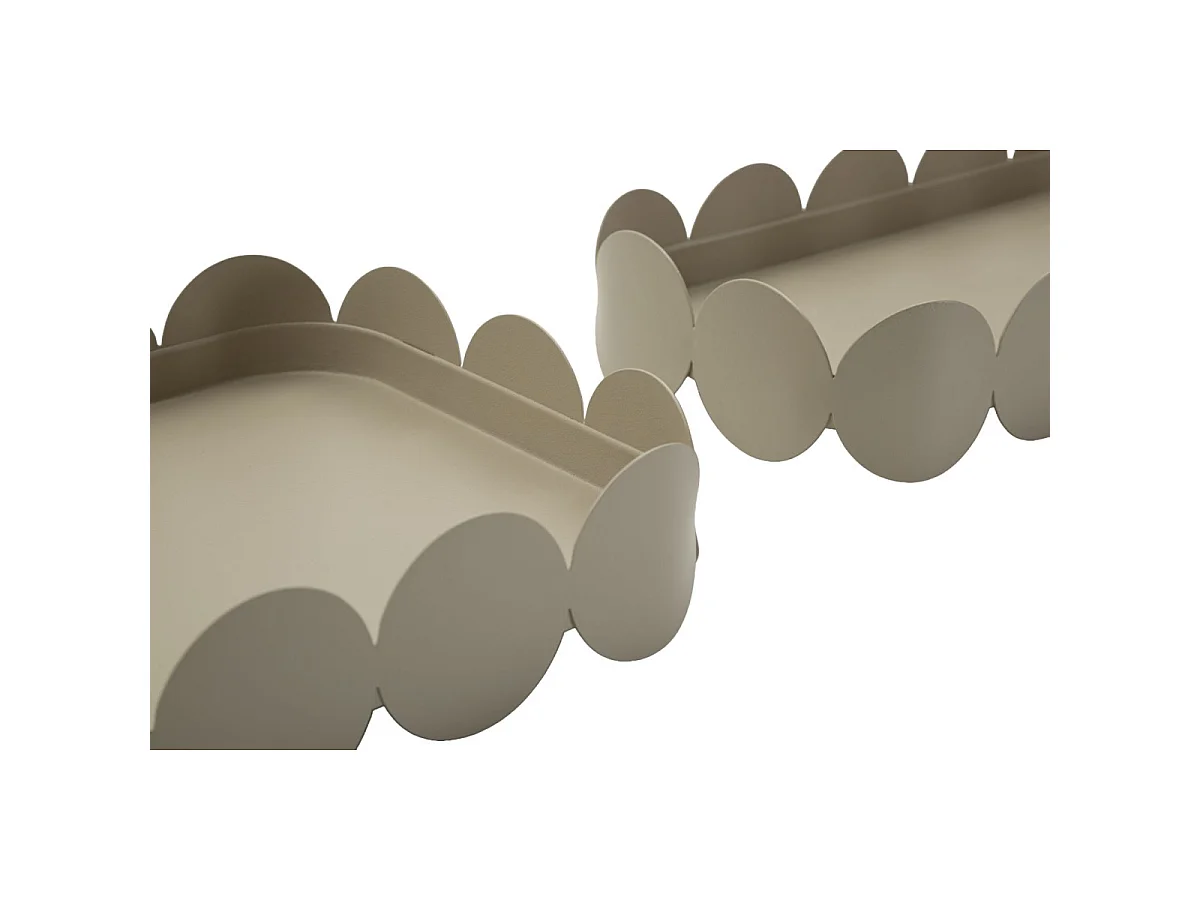 Lot de 2 Vide-Poches en Métal "Saturn" 40cm Taupe