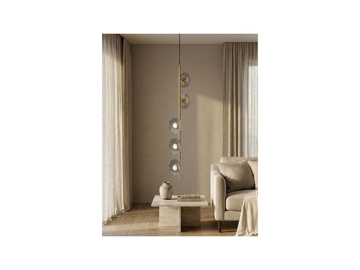 Suspension Verticale Design "Emily" 110cm Or & Gris
