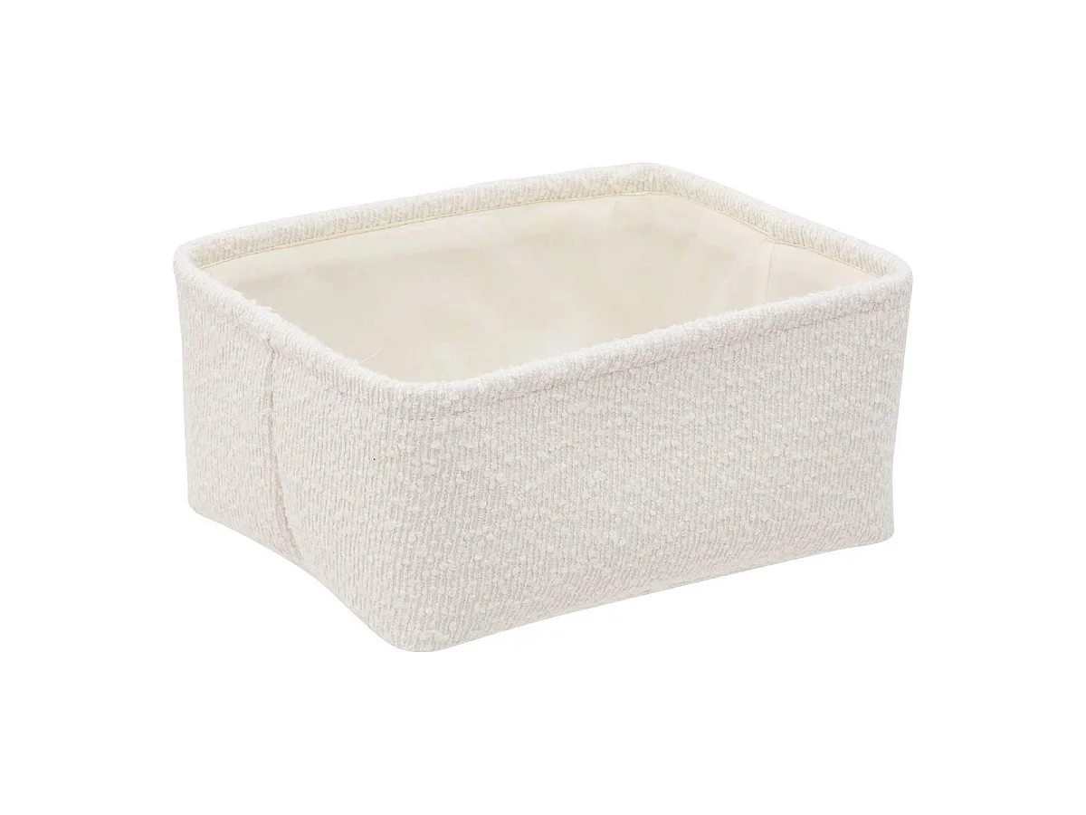 Lot de 2 Paniers de Rangement Bouclette "Yla" 26cm Blanc