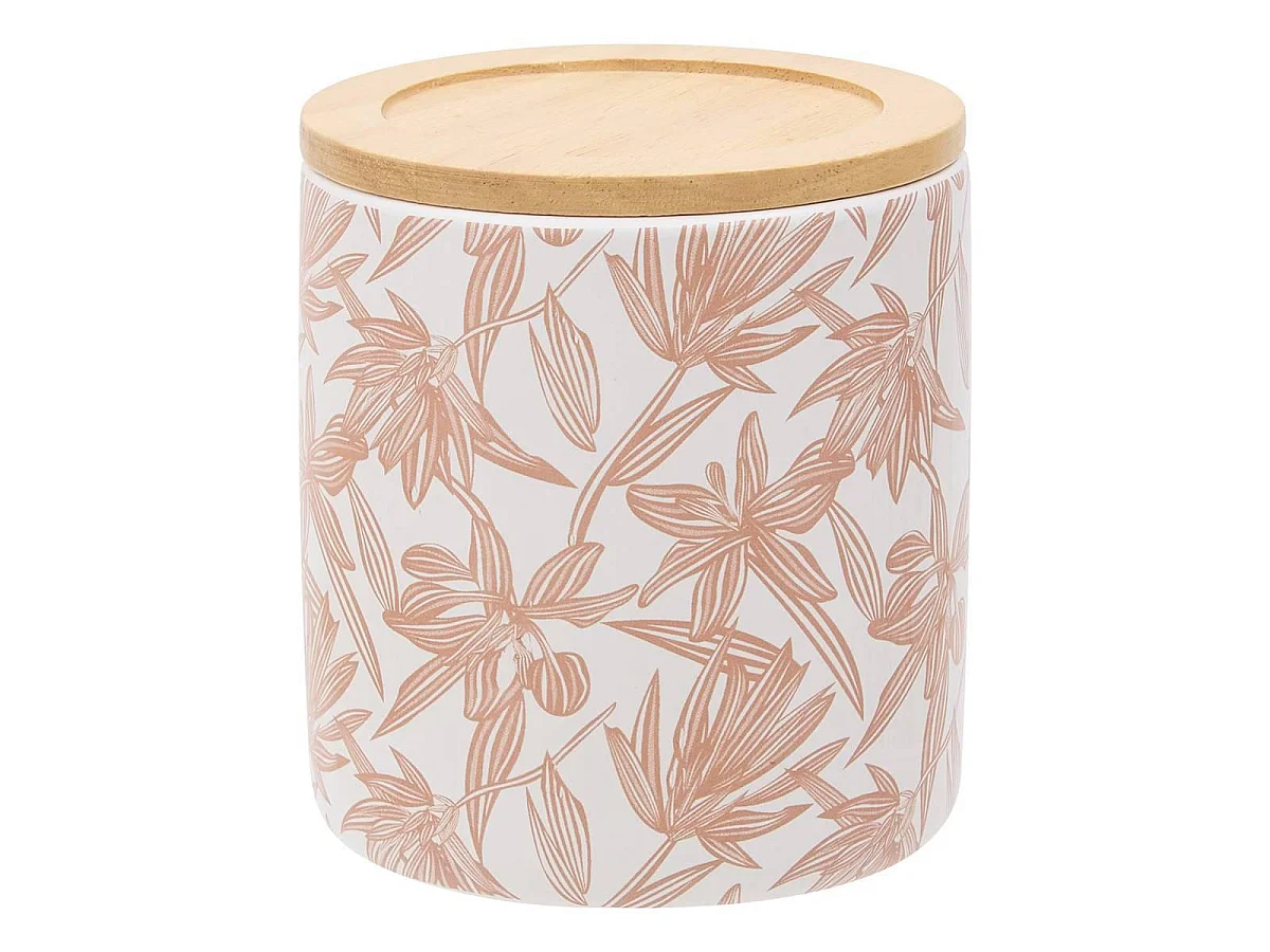 Pot à Coton Imprimé "Bloom" 11cm Rose