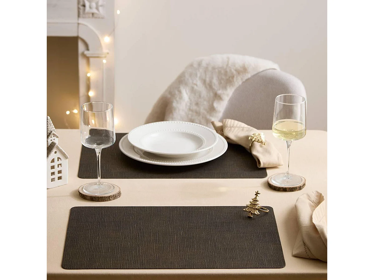 Set de Table Rectangulaire "Esmée" 30x45cm Noir
