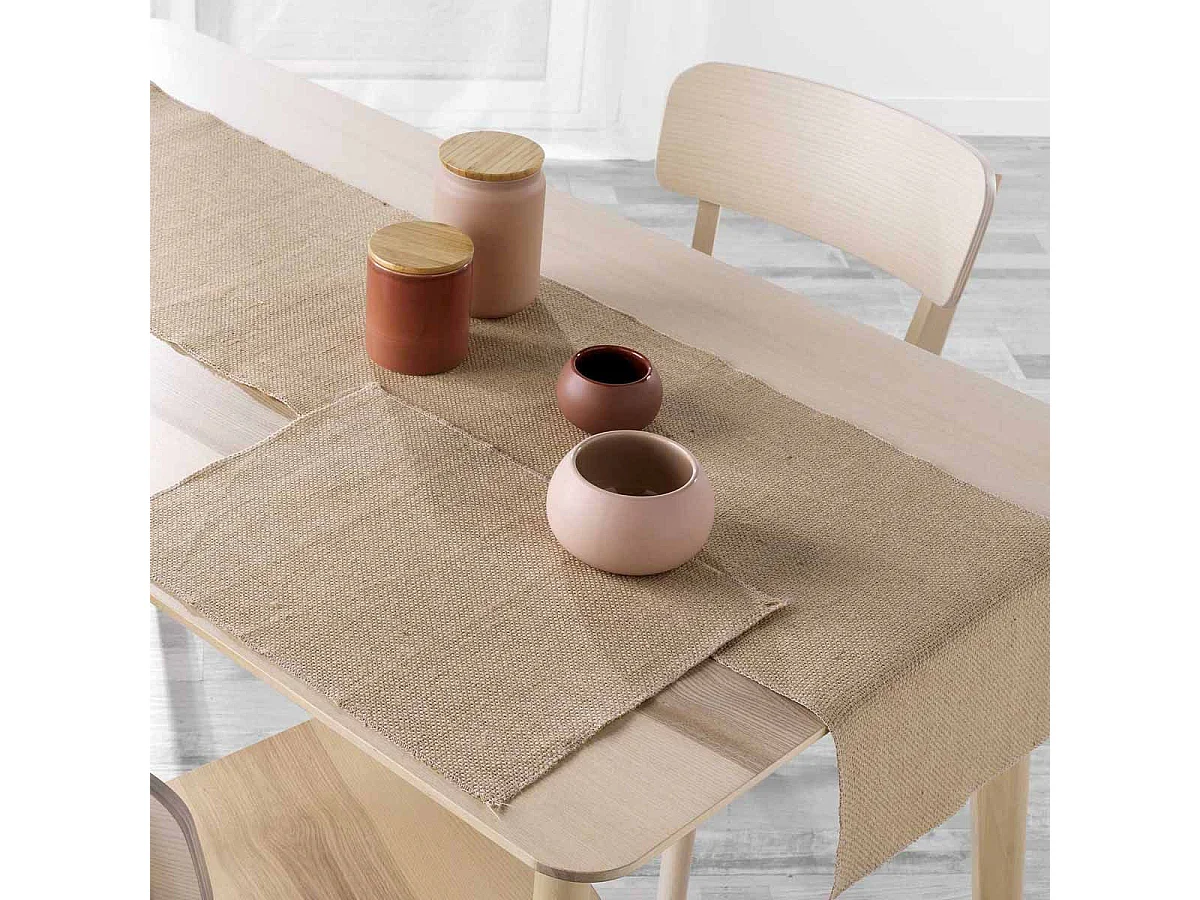 Lot de 2 Sets de Table en Jute "Leny" 33x45cm Beige