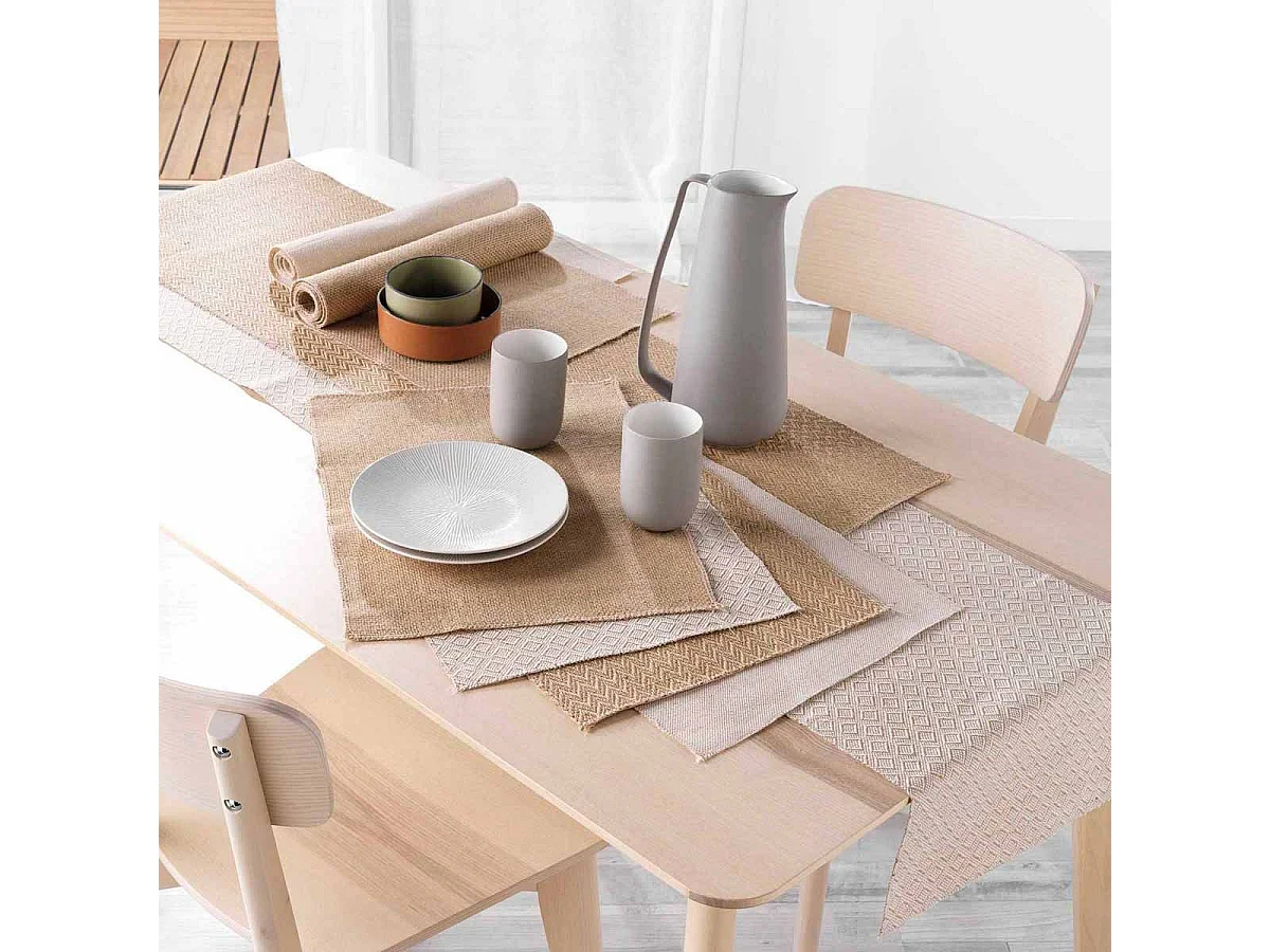 Lot de 2 Sets de Table en Jute "Leny" 33x45cm Beige